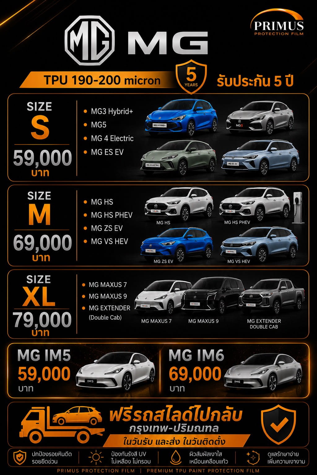 ราคา PPF MG MG3 MG HS MG4 IM5 IM6 59,000-79,000 บาท