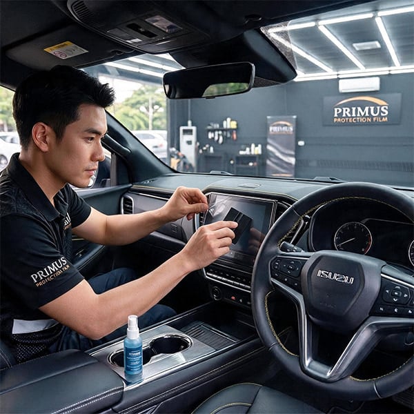 ฟิล์มใสกันรอยภายใน Isuzu MU-X ปกป้องคอนโซล โดย Primus