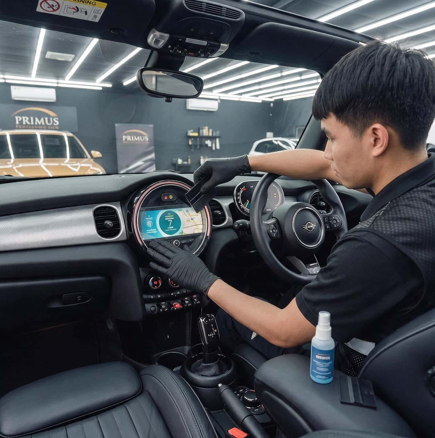 ฟิล์มใสกันรอยภายใน MINI Cooper S ปกป้องคอนโซล โดย Primus