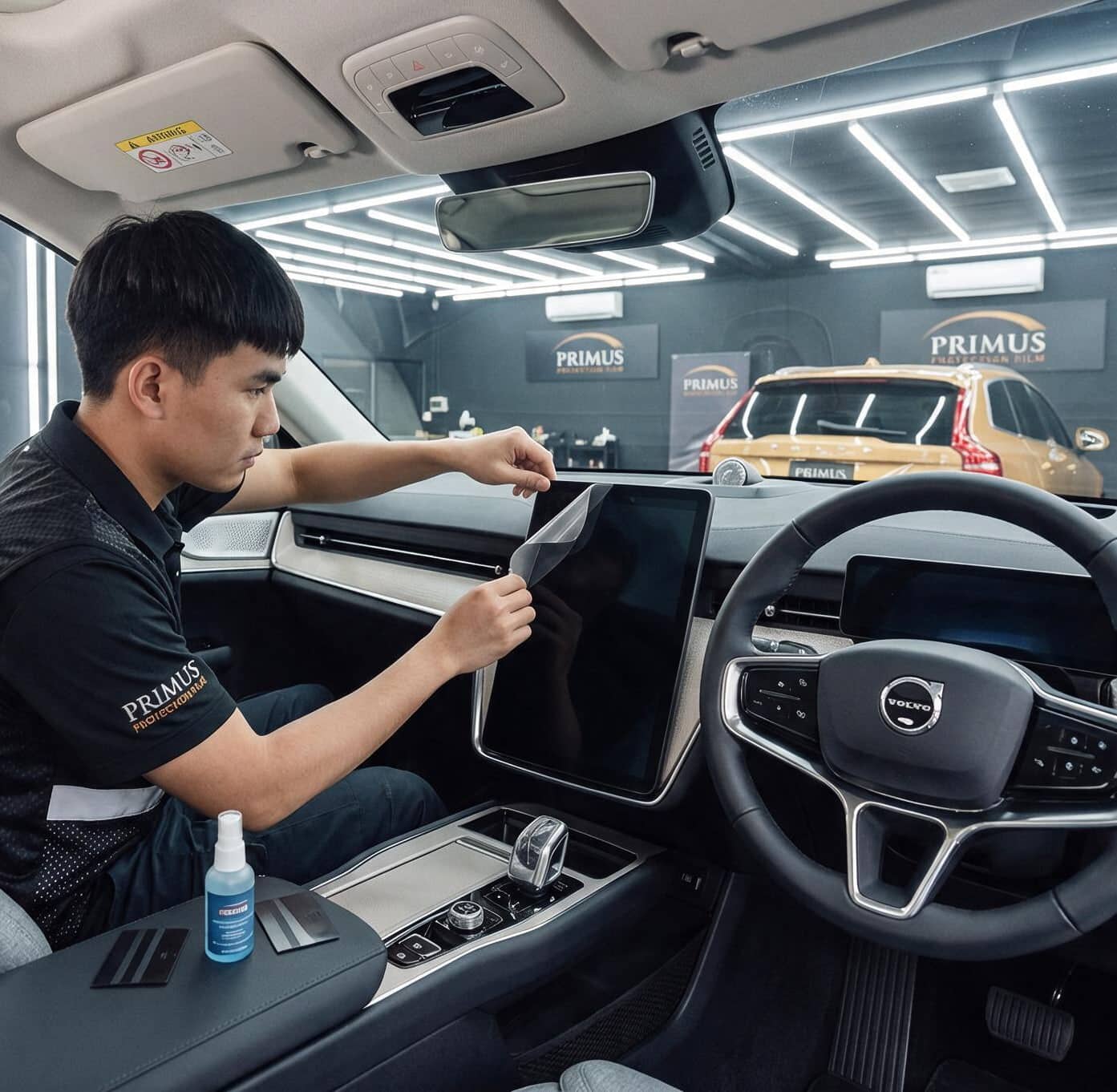 ฟิล์มใสกันรอยภายใน Volvo EX90 ปกป้องคอนโซลและหน้าจอ โดย Primus